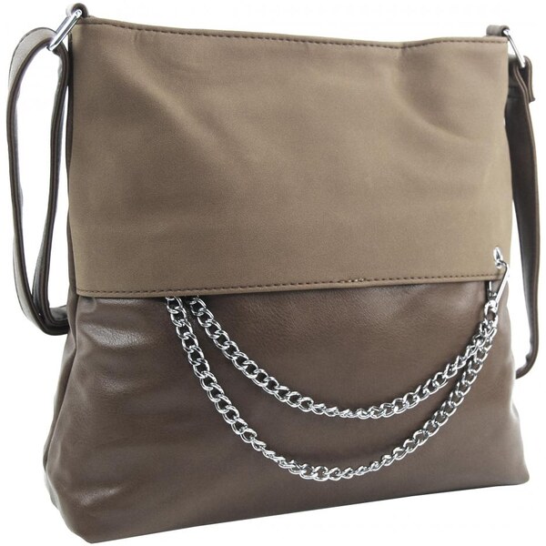 ROSY BAG Dámska crossbody kabelka s retiazkou NH8146 šedohnedá 29944846