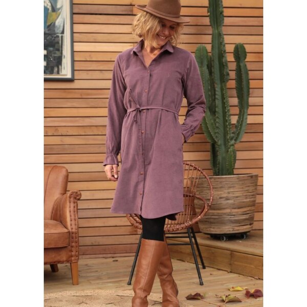 QUINTESSENCE Avril fialové košeľové šaty 29949977