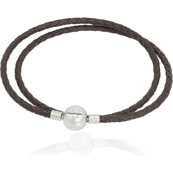 Lindas Jewelry Kožený náramok Dvojitý Hnedý Chirurgická oceľ INR130 30138787