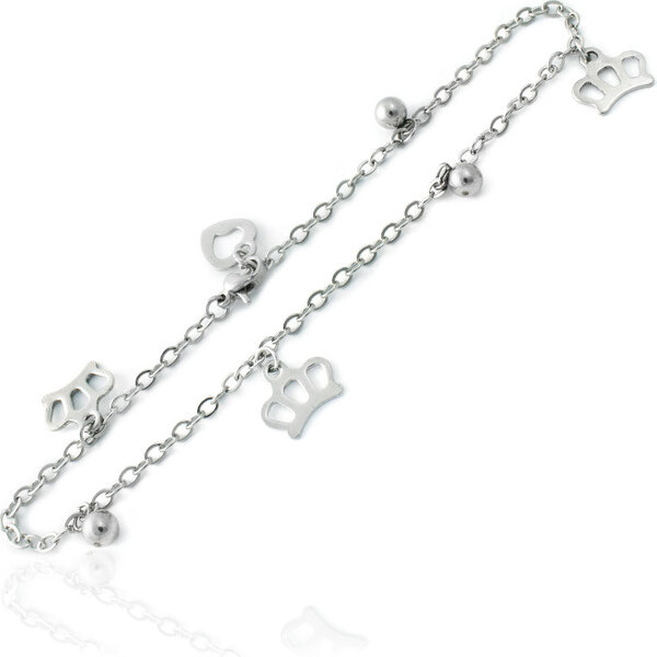 BM Jewellery Dámsky náramok z chirurgickej ocele koruna S11221050 31319078