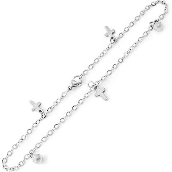 BM Jewellery Dámsky náramok z chirurgickej ocele krížik S11222050 31319079