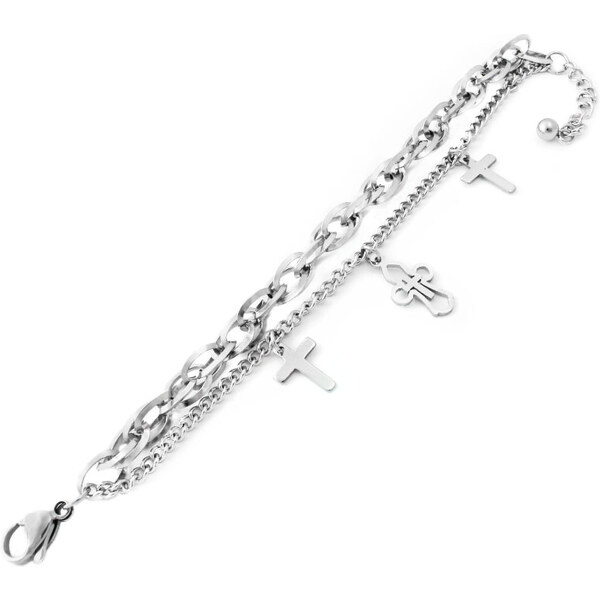 BM Jewellery Dámsky náramok z chirurgickej ocele kríža S11235070 31319091