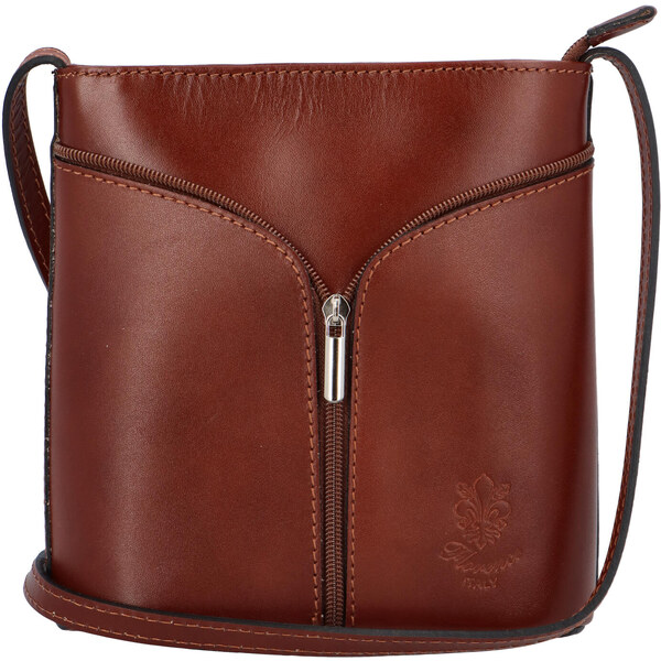 Dámska kožená crossbody kabelka hnedá - ItalY Hallie hnedá 5714148