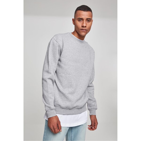 Urban Classics Mens Basic Hoodless Sweatshirt - Grey 64667902