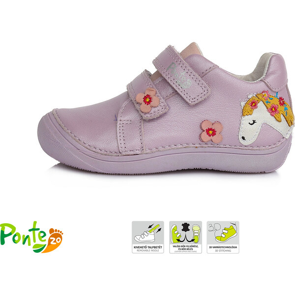 Detské kožené topánky Ponté DA03-1-209A ružová / Koník 46771343