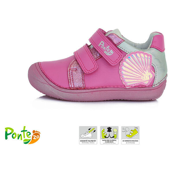 Detské kožený topánky Ponté DA03-1-638A Tmavo ružová 46771344