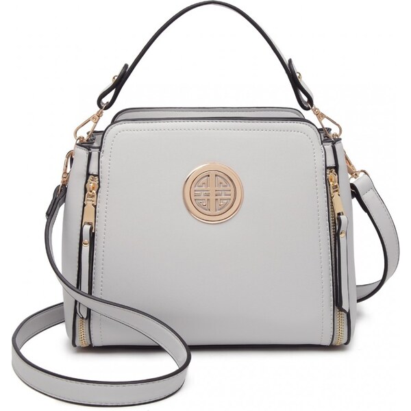 Miss Lulu Kabelka - Veridia, eko kožená s crossbody popruhom, šedá 46717185