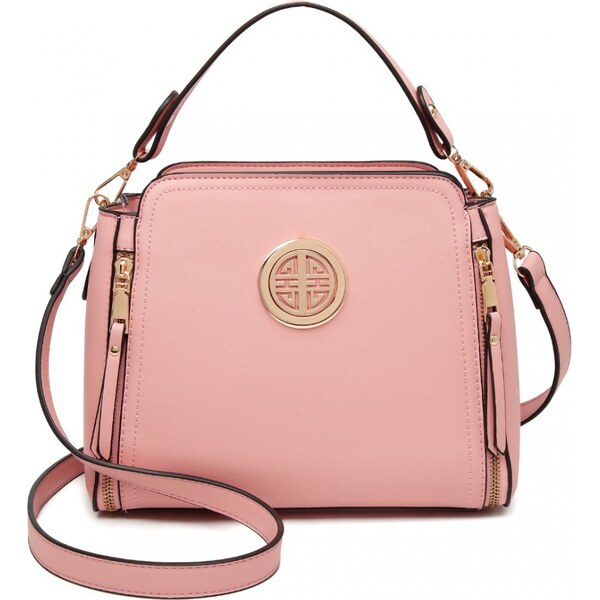 Miss Lulu Kabelka - Veridia, eko kožená s crossbody popruhom, ružová 46717186