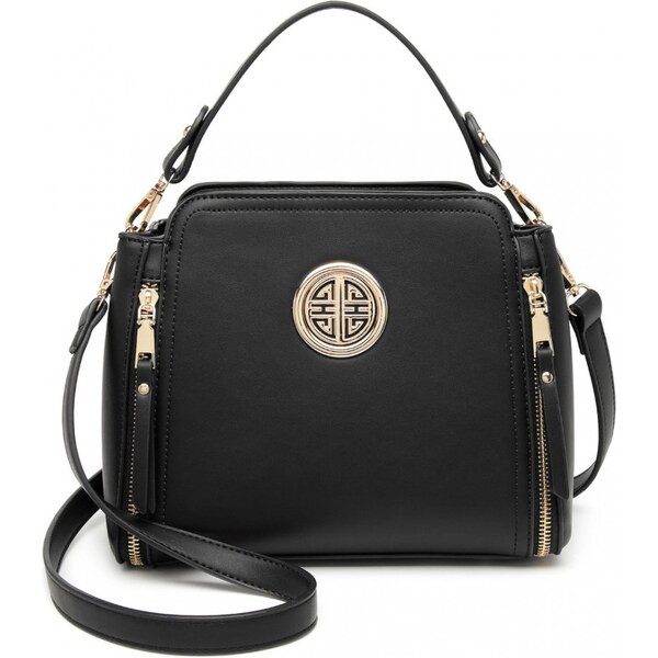 Miss Lulu Kabelka - Veridia, eko kožená s crossbody popruhom, čierna 46710192