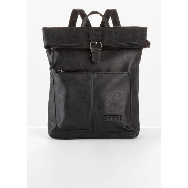 bonprix Ruksak s vonkajším vreckom a sponovým detailom, farba čierna 49025632