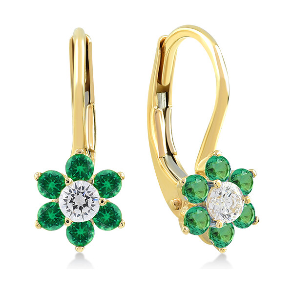 Lillian Vassago Zlaté patentové náušnice Kvetina so zirkónmi LLV31 37067953