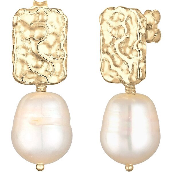 ELLI PREMIUM Náušnice zlatá / perlovo biela 54222092