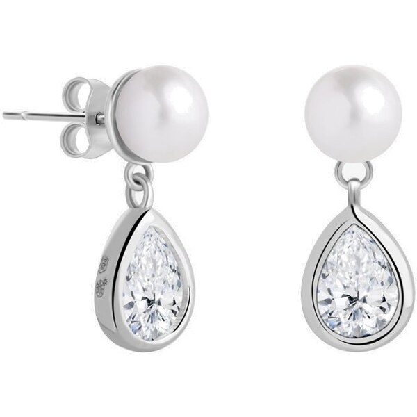 Preciosa Elegantné strieborné náušnice s pravou perlou Pure Pearl 5337 66594999