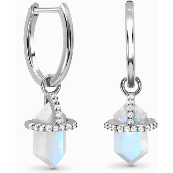 Royal Exklusive Emporial strieborné rhodiované visiace náušnice Dúhový 55603926