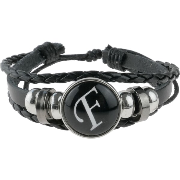 CITY STORM Pánsky náramok z eko kože s písmenom F 66889086