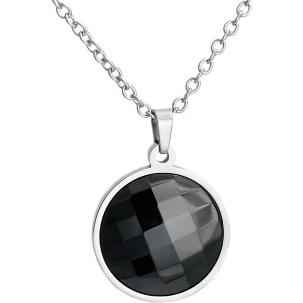 BM Jewellery Dámsky náhrdelník 2 cm keramický čierny kruh z 31319116