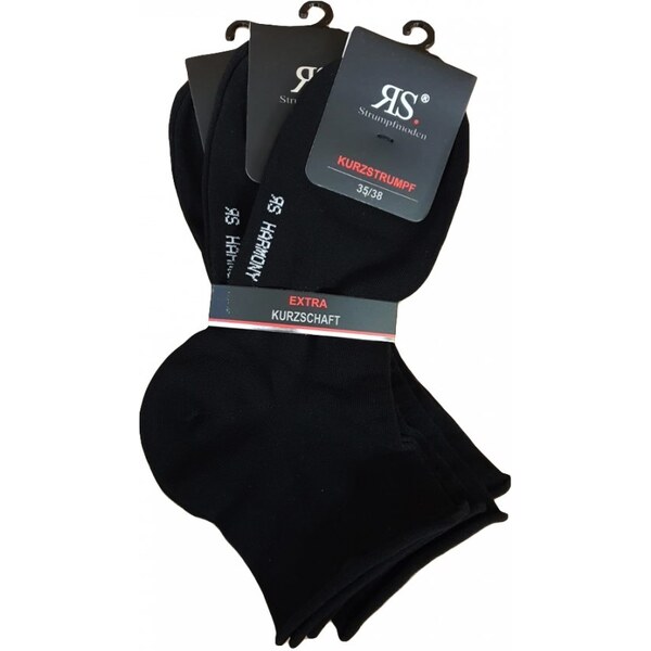 Zdravotné hladké členkové ruličkové ponožky RS Čierna 43-46 3 páry 26252255