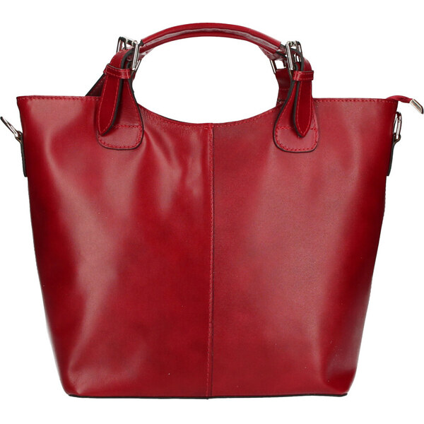 Diva Veľká kožená dámska shopper kabelka červená 30342787
