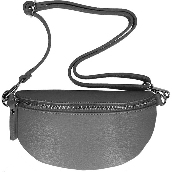 Vera Pelle Kožená dámska ľadvinka s upraviteľným popruhom Jean tmavo 30342793