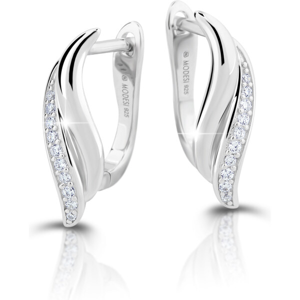 Modesi Neprehliadnuteľné strieborné náušnice so zirkónmi M23080 66592701