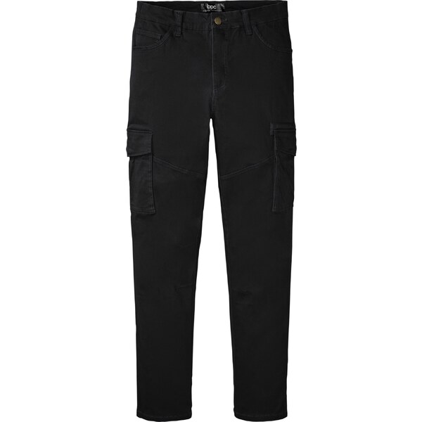 bonprix Strečové kapsáčové nohavice Slim Fit, rovné, farba čierna 54210132