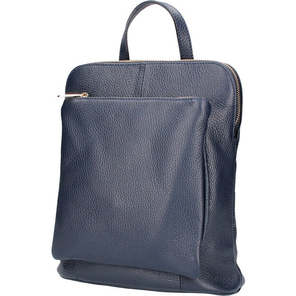 Vera Pelle Kožený menší dámsky batôžtek s čelným vreckom a zlatými 30361914