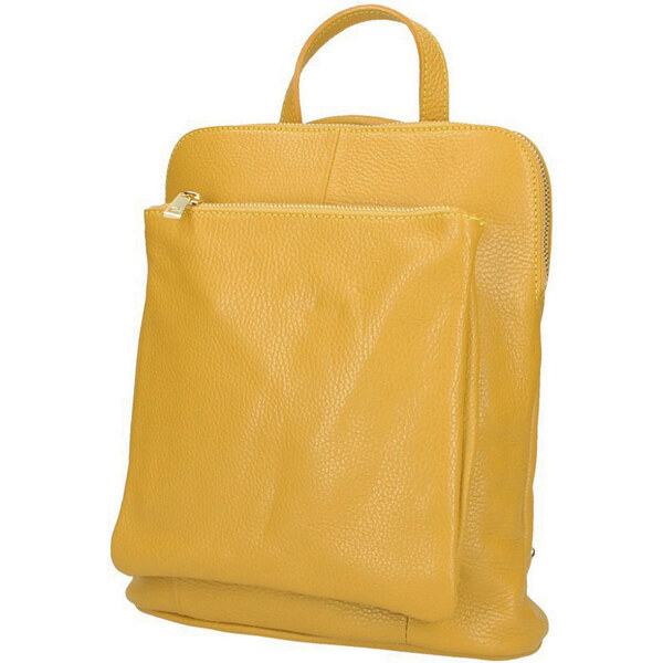 Vera Pelle Kožený menší dámsky batôžtek s čelným vreckom a zlatými 30361916