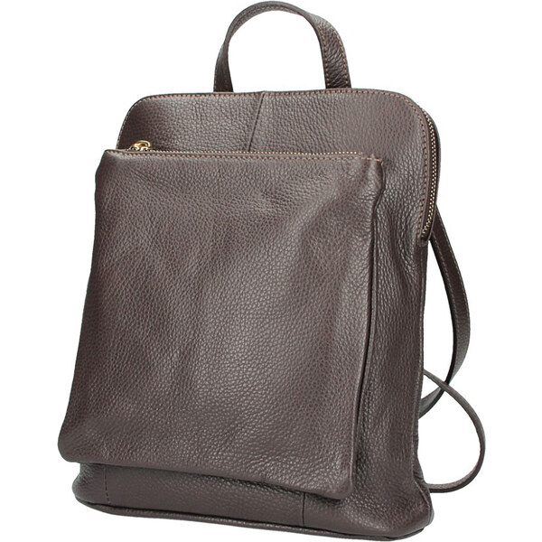 Vera Pelle Kožený menší dámsky batôžtek s čelným vreckom a zlatými 30361917