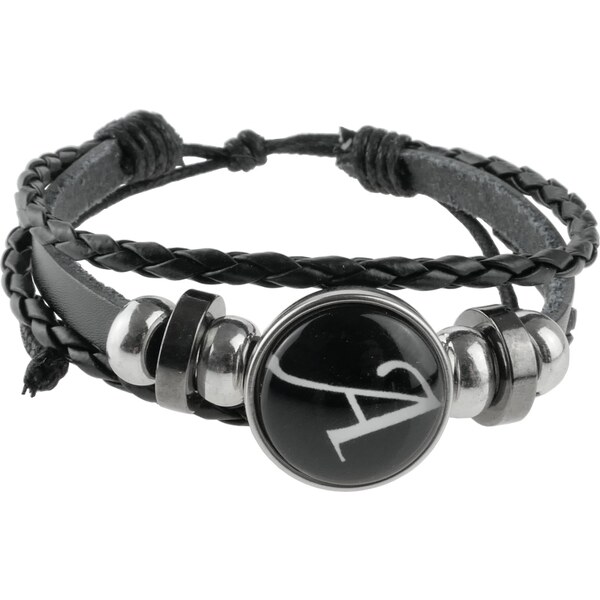 CITY STORM Pánsky náramok z eko kože s písmenom A 66889083