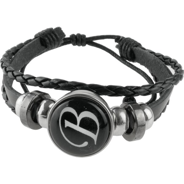 CITY STORM Pánsky náramok z eko kože s písmenom B 66889084