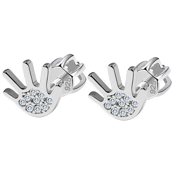 Olivie Strieborné náušnice na skrutku RUKY 5763 30503517