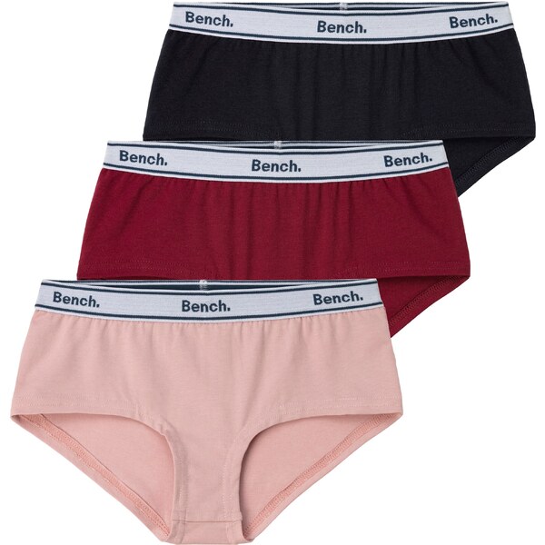 BENCH Nohavičky broskyňová / vínovo červená / čierna 54228762