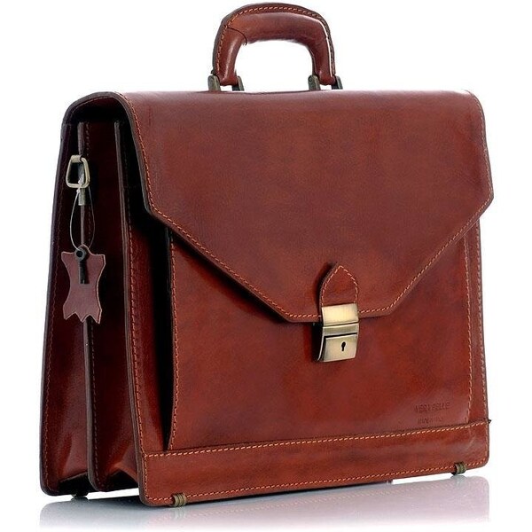 Mazzini Business MARCO MAZZINI Pánska kožená aktovka MARTINO | hnedá 30401969