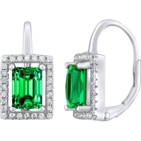 Silvego Strieborné náušnice PALOMA so zeleným zirkónom LPSPE0455G 66591926