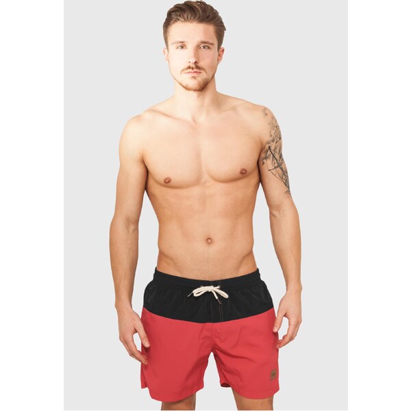 Urban Classics Mens Block Swimsuit Black/Red 50685411