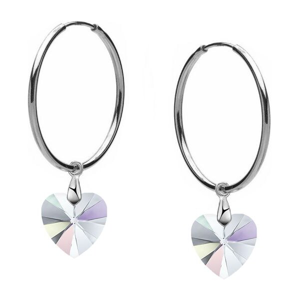 SWAROVSKI Elements Swarovski e. náušnice kruhy so srdcom Softly 30452411