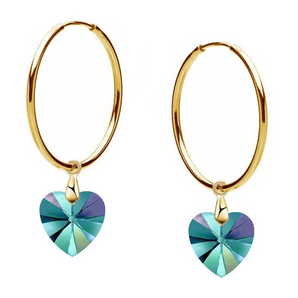 SWAROVSKI Elements Swarovski e. náušnice zlaté kruhy so srdcom Softly 30452417