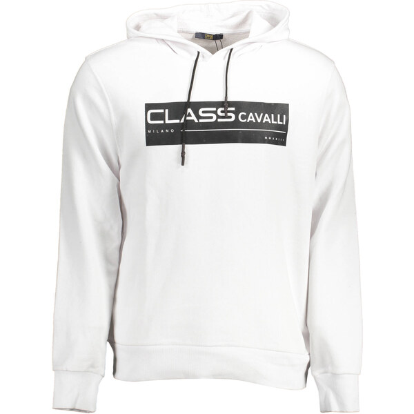 Biela mikina Cavalli Class s kapucňou 64711010