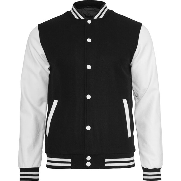 Urban Classics Oldschool College Jacket blk/wht 50648570