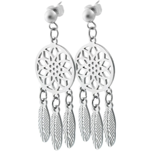 BM Jewellery Náušnice visiaci lapač snov z chirurgickej ocele 31319143