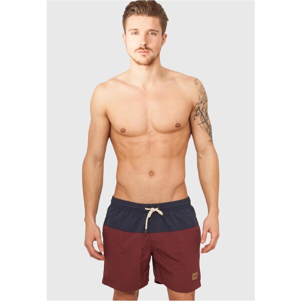 Urban Classics Mens Block Swimsuit Blue/Cherry 50649394