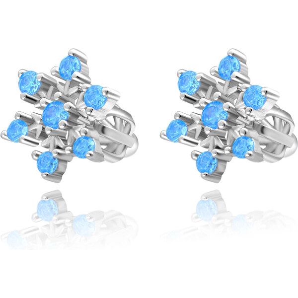 Olivie Strieborné náušnice na skrutku SNEHOVÁ VLOČKA 5692 30503469