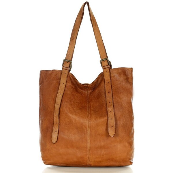 Marco Mazzini handmade MARCO MAZZINI Kožená shopper kabelka | hnedá 30510772