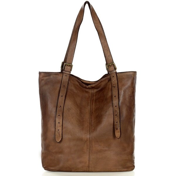 Marco Mazzini handmade MARCO MAZZINI Kožená shopper kabelka | hnedá 30510774