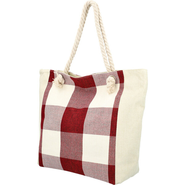 Linea Moda Veľká moderná plážová taška bordovo červená 417 30552478