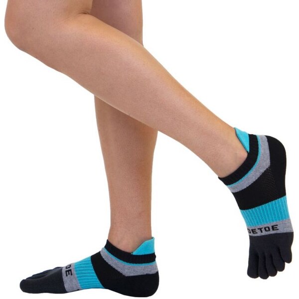 RUNNING bežecké nízke prstové ponožky ToeToe Čierna / Tyrkysová M 1 30947625