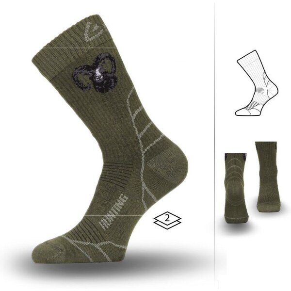 TCM poľovnícke ponožky Lasting Zelená M 1 pár 30602430