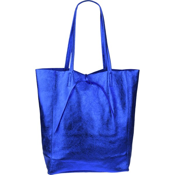 Modrá kožená talianska kabelka Annalisa Azzura Scura Lucida 30745383