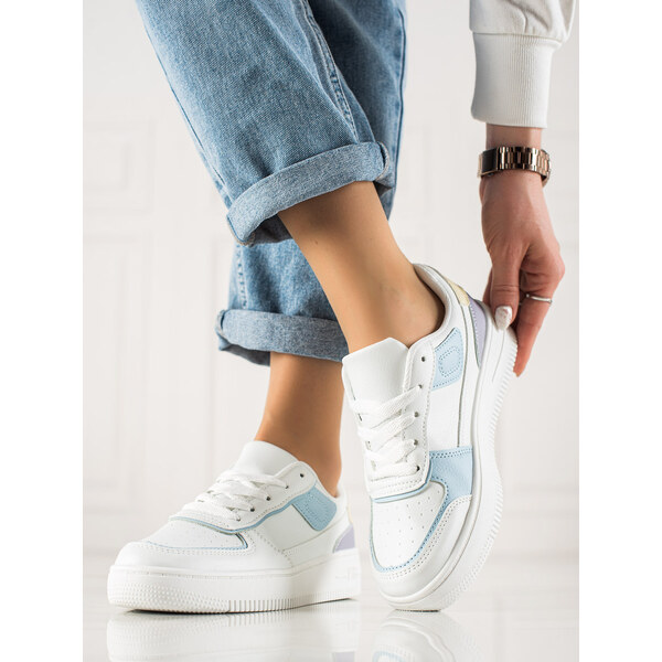 SHELOVET BIELO-MODRÉ KLASICKÉ TENISKY NA PLATFORME A27W/BL 66146313