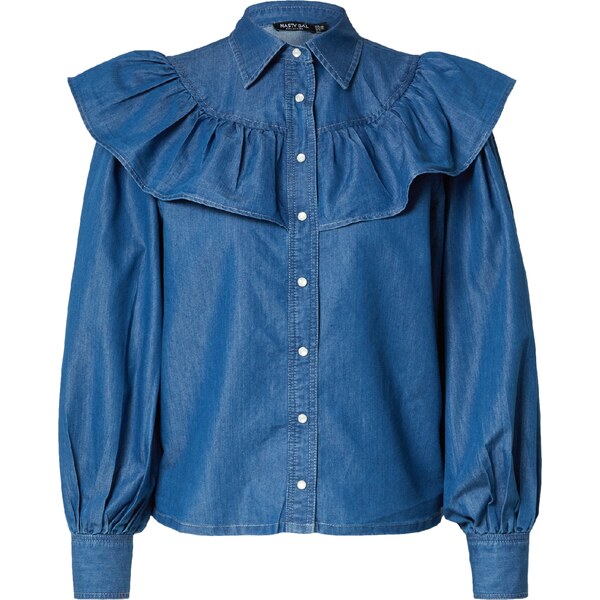 Nasty Gal Blúzka modrá denim 63141601